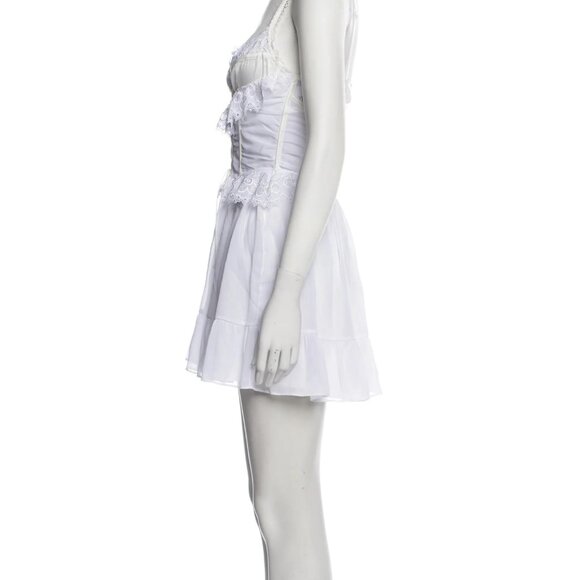 For Love & Lemons - White Mini Dress / Bachelorette / Bridal - Picture 2 of 3